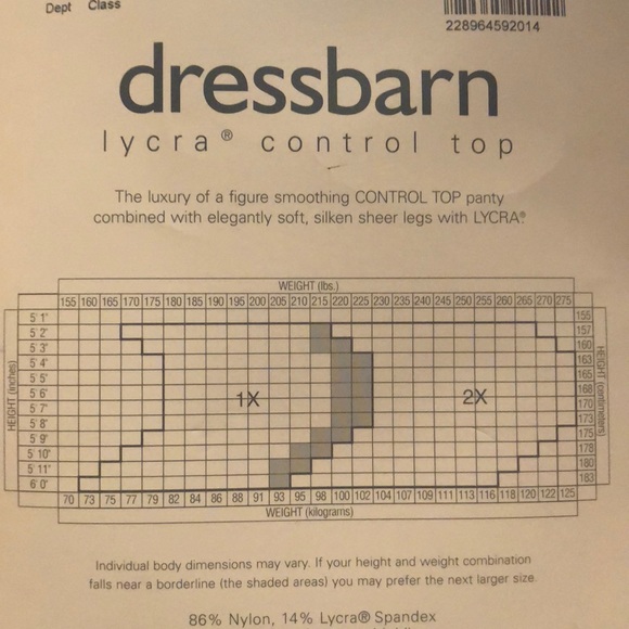 dressbarn Intimates & Sleepwear Lycra Control Top Pantyhose Poshmark